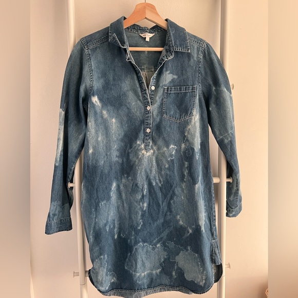 Distressed Acid Wash Denim Dress - Picture 1 of 5